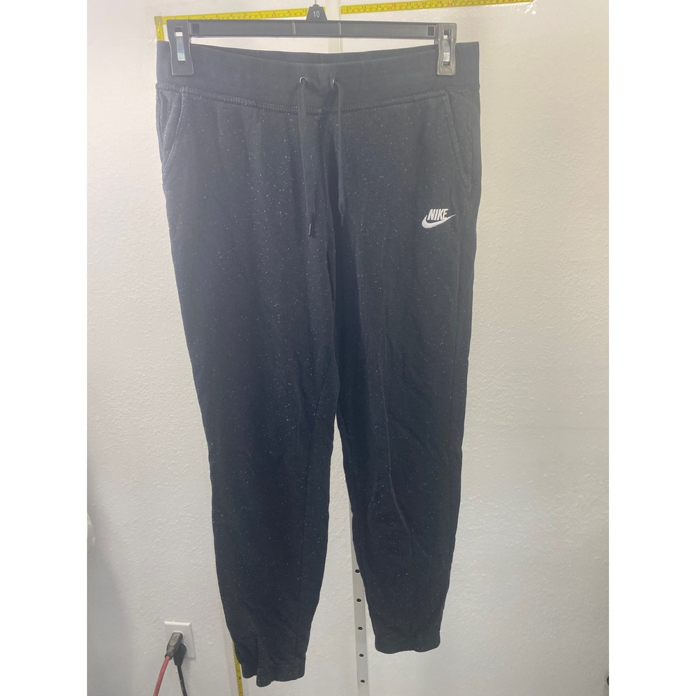 Nike Sportswear Black Speckled Fleece Joggers Sweatpants Mens Medium Drawstring